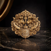 Antique Gold Lion Shield Brooch