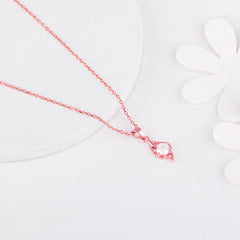 Rose Gold Falling Dew Pendant With Link Chain