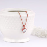 Rose Gold Solitaire Heart Pendant With Link Chain