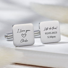 Personalized Engraving Square Cufflinks - Giva