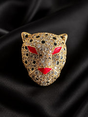 Midnight Prowl Brooch – Gold Animal Statement Pin