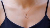 Two Interlocking Special Custom Design Letter Necklace, Personalized Double Letters Pendant, Dainty Double Initials Necklace, Unique Gifts