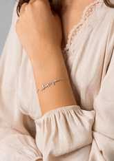 Custom Handwriting Bracelet | Personalized Gold Bracelet | Dainty Name Bracelet | Handmade Name Charm Jewelry | Perfect Gift for Mom
