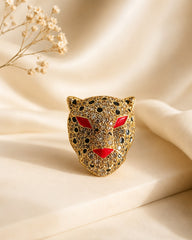 Midnight Prowl Brooch – Gold Animal Statement Pin