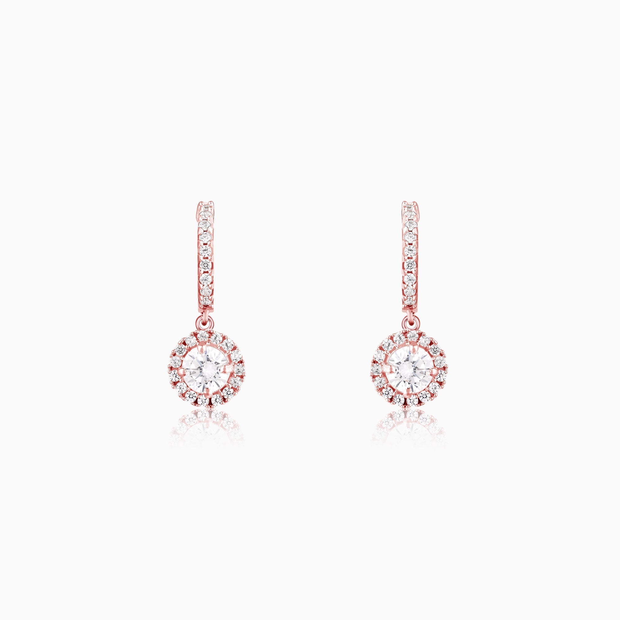 Rose Gold Zircon Drizzle Drop Earrings