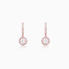 Rose Gold Zircon Drizzle Drop Earrings