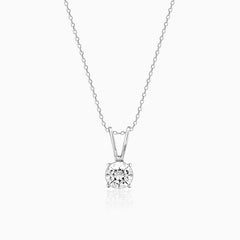 Silver Classic Vintage Solitaire Pendant
