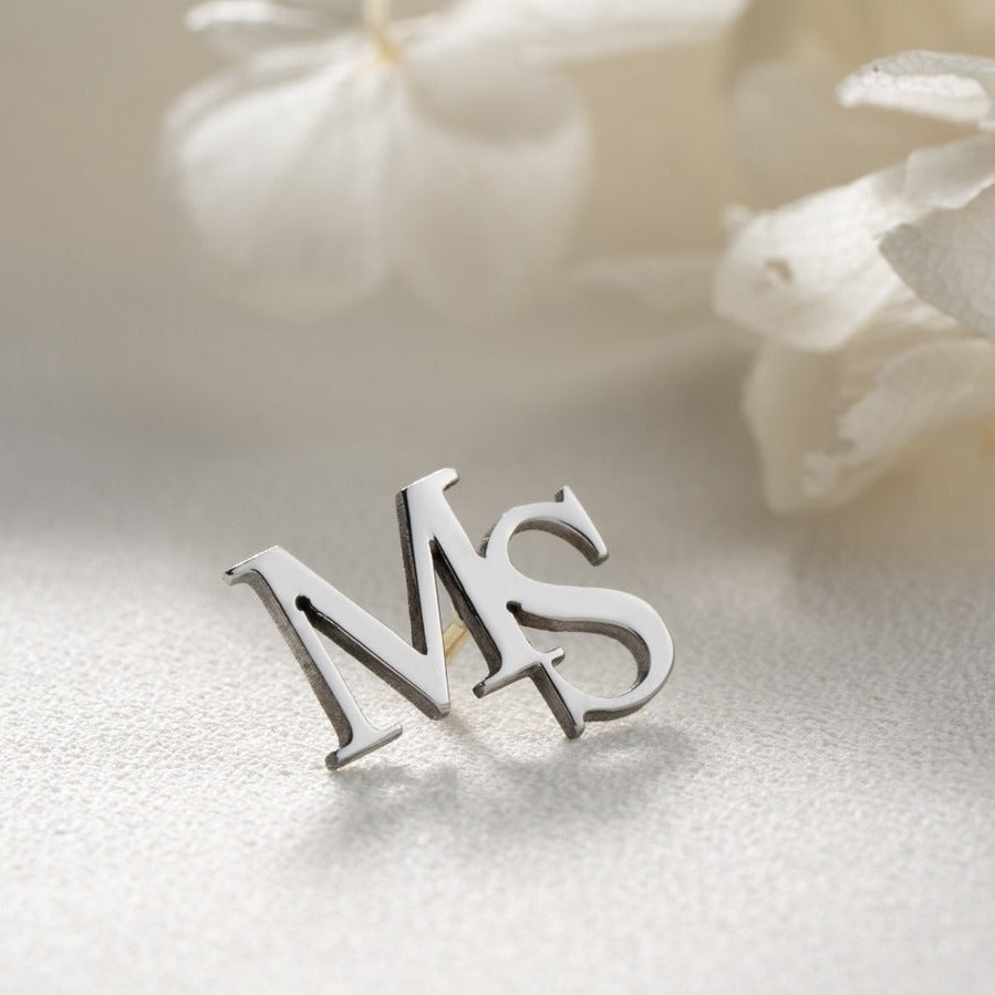 Personalized Initial Letters Brooch, Bride - Groomsmen - Giva