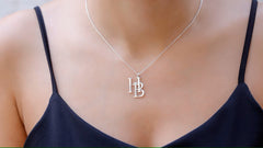 Two Interlocking Special Custom Design Letter Necklace, Personalized Double Letters Pendant, Dainty Double Initials Necklace, Unique Gifts