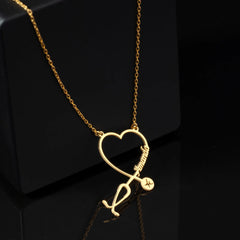 Doctor Stethoscope Necklace, Medical Charm for Doctors, cardiologists, heart doctor, Personalized Name Stethoscope Necklace, Stethoscope