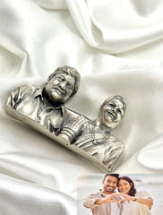 Silver plated Customized couple Brooch